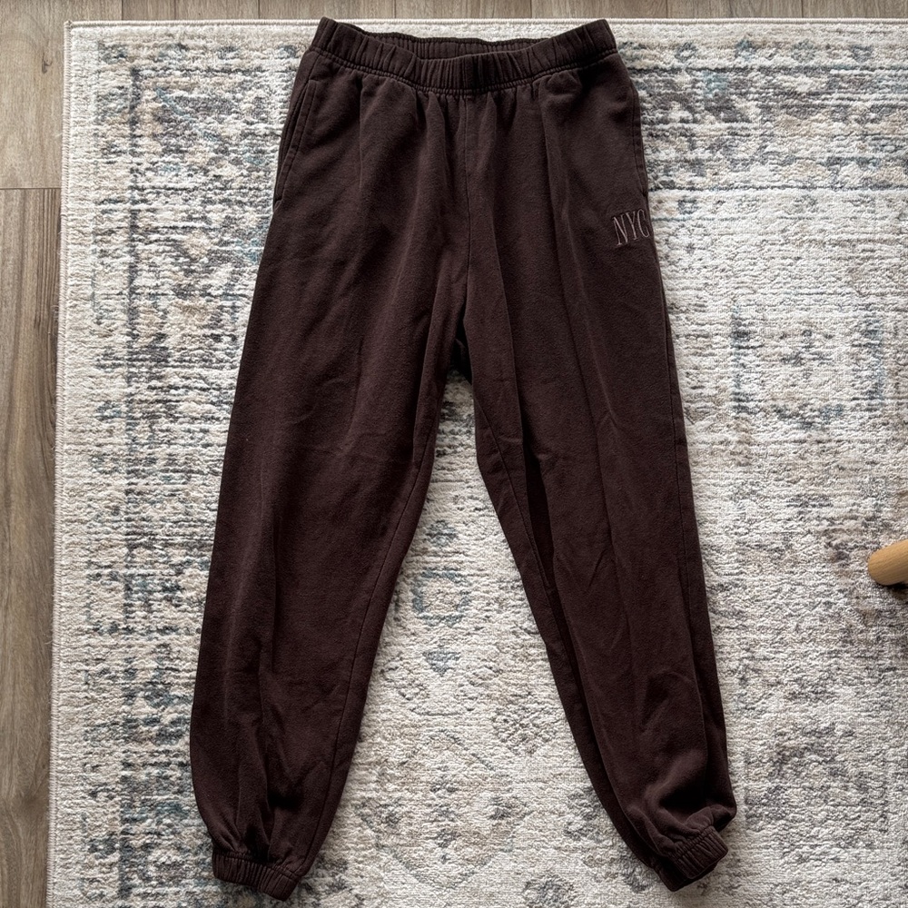 Garage Dark Brown Joggers with Embroidered Detail